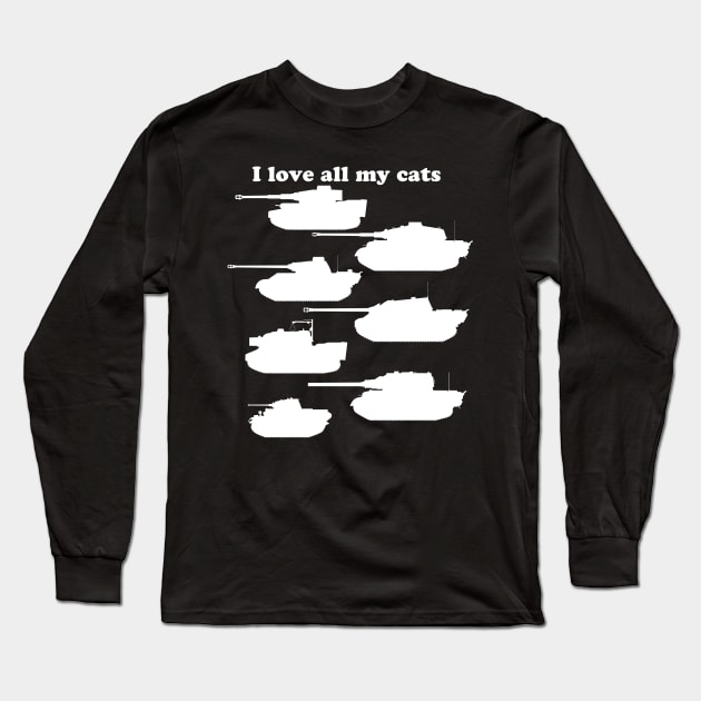 I Love all my cats- Panzer appreciation Long Sleeve T-Shirt by Devotee1973